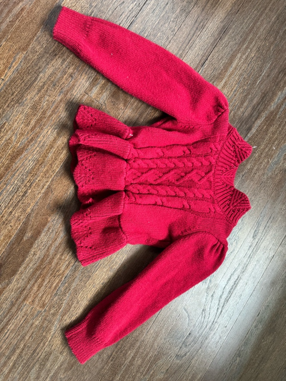 Janie and Jack Red Cable Knit Cardigan